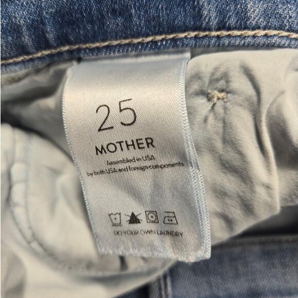 Mother The Rascal Slit Step Shake Well Wash Jeans Blue Cotton Size 25 (26x27) - Picture 4 of 12